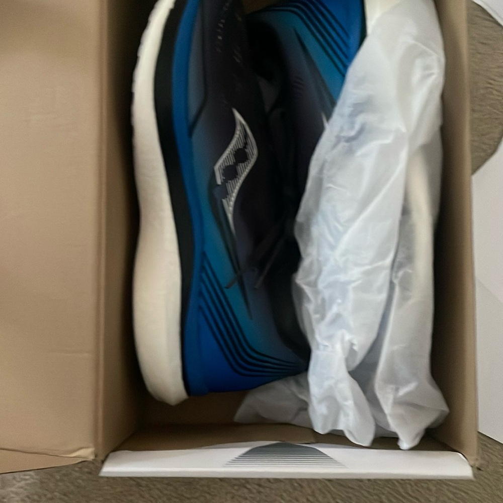 Saucony Endorphin Pro Blue and black carbon plate